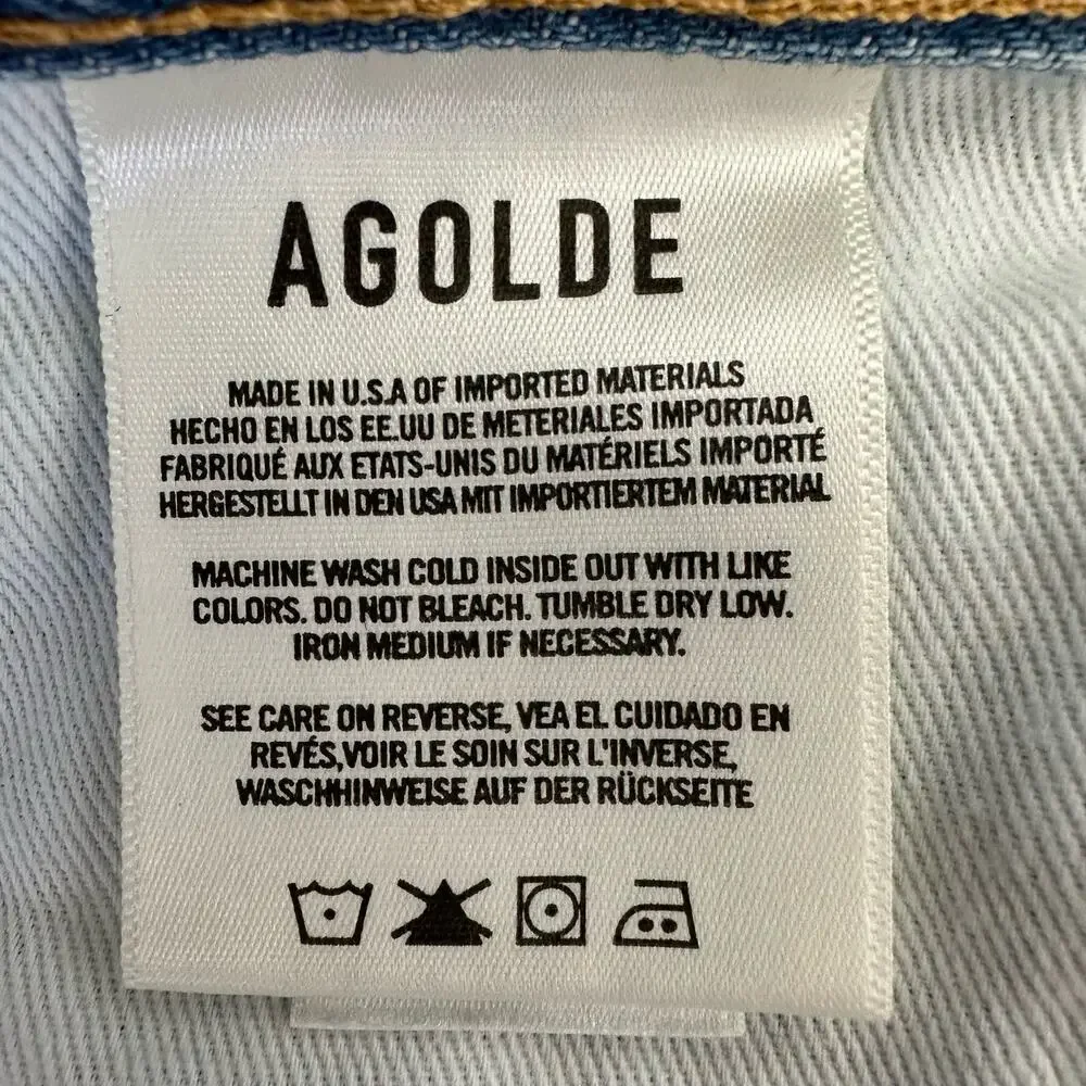 Agolde Parker Vintage Cut Off Shorts in Swapmeet Size 32‎ Distressed Button Fly